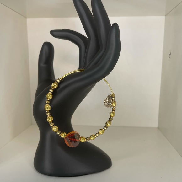 Alex and Ani Jewelry - Alex and Ani Beaded Bangle Orange Stone & Gold